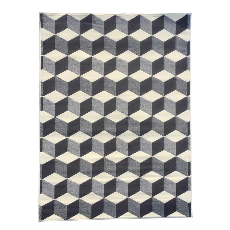 Tapis Crème Motif Cubika 120x170 cm – Royaume du Tapis