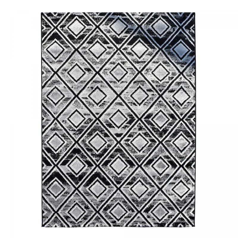 Tapis Noir Samba 2110 en Polyester 155x225 cm – Royaume du Tapis