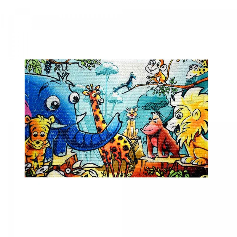 Tapis Enfant Multicolore Forêt Réversible 120x170 cm – Royaume du Tapis