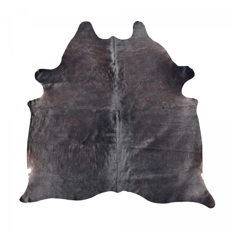 Tapis en Peau de Vache Noire 160x180 cm – Royaume du Tapis