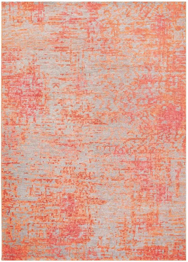 Tapis haute qualité en viscose noué main orange REFLECT