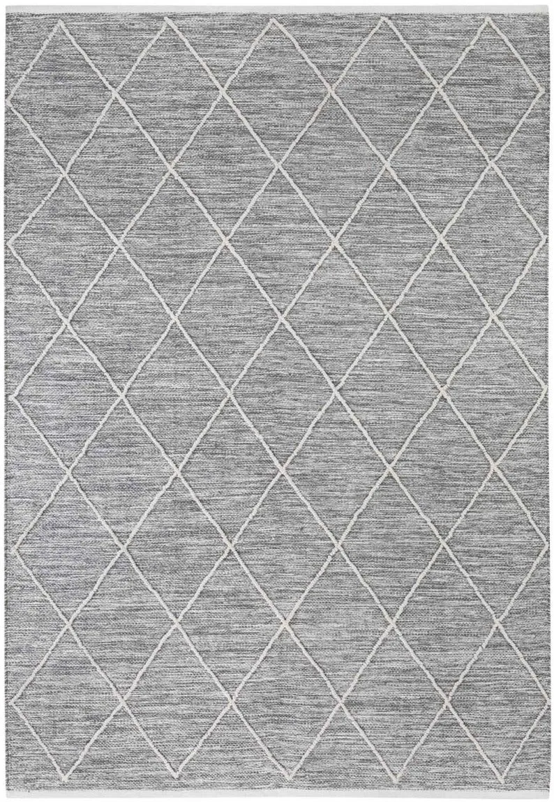 Tapis de salon Scandinave gris en coton COTONA