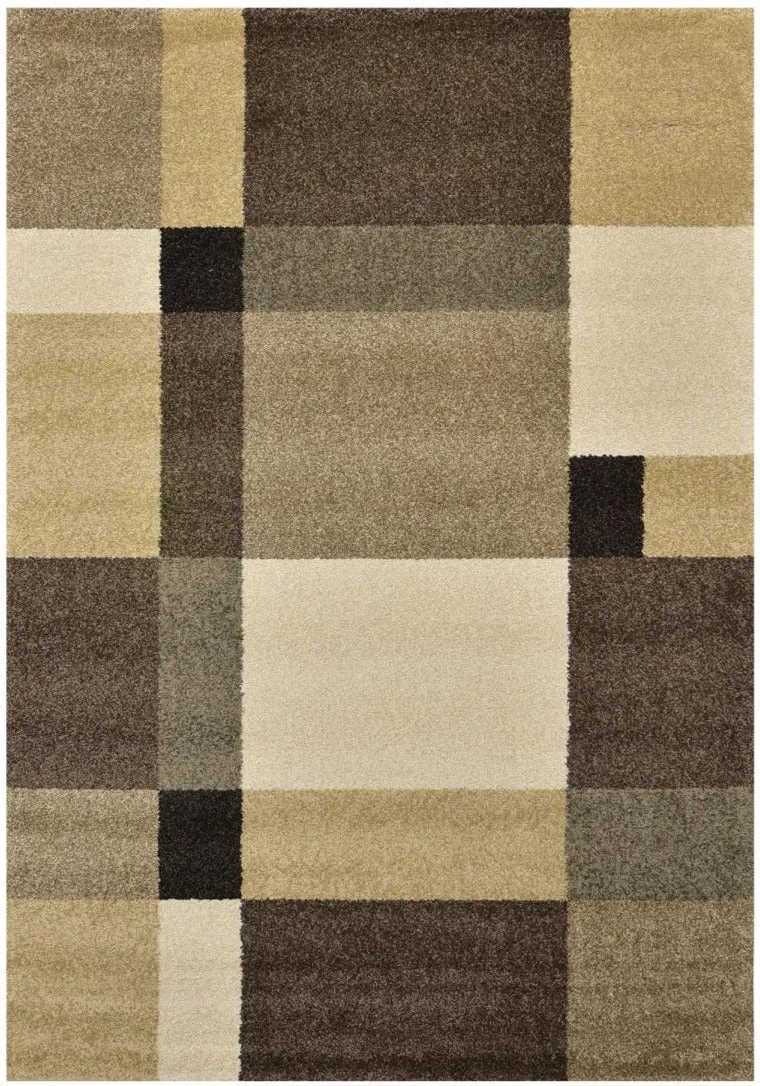 Tapis de Salon Moderne graphique marron BOKODA