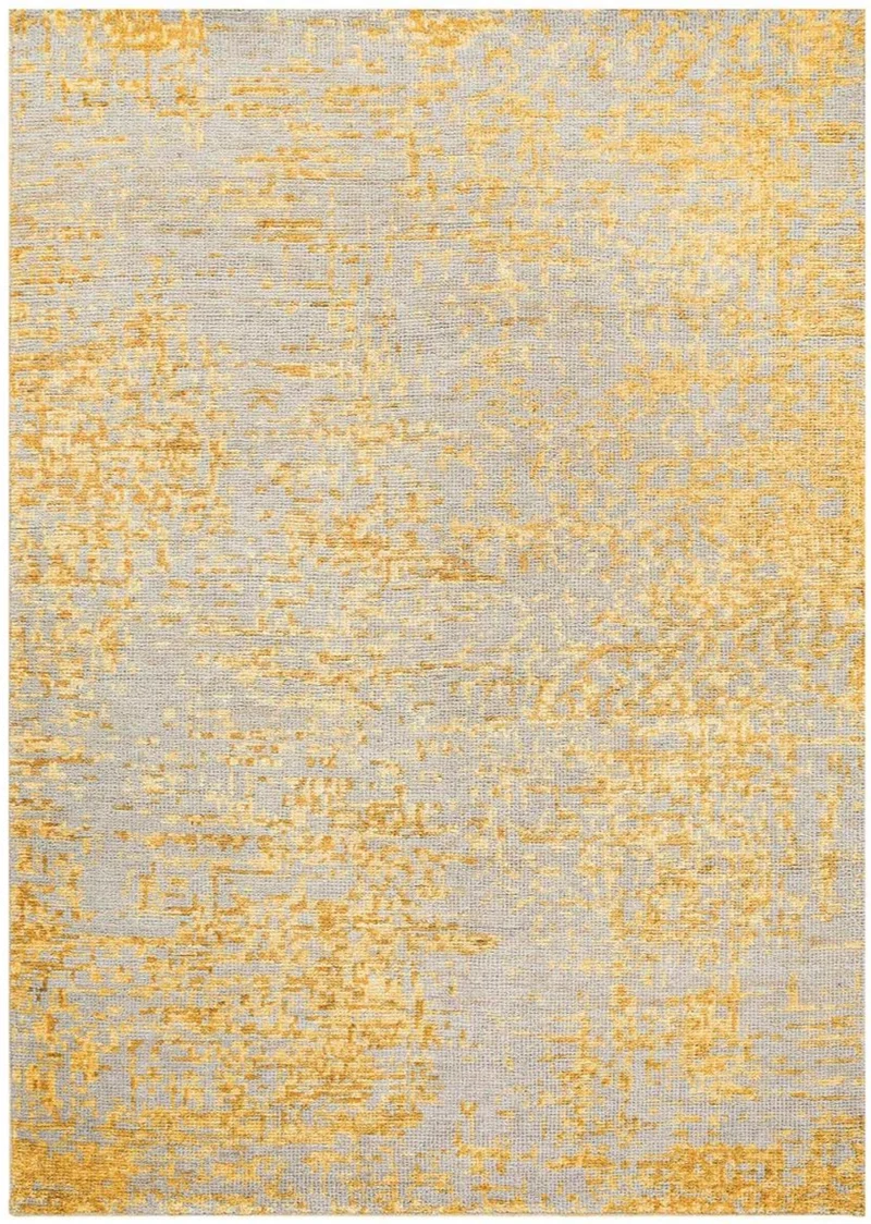 Tapis Jaune en viscose noué main style moderne REFLECT