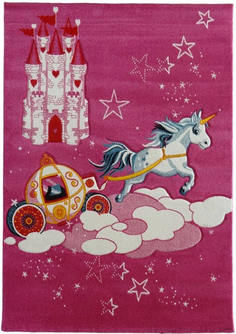 Tapis Rose pour chambre fille LICORNE
