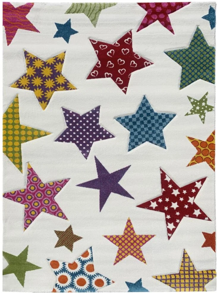 Tapis de Chambre étoiles multicolores pour enfant IGAL