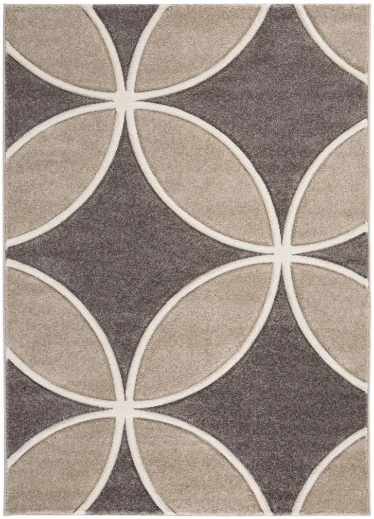 Tapis Marron graphique pour salon chambre CURCU
