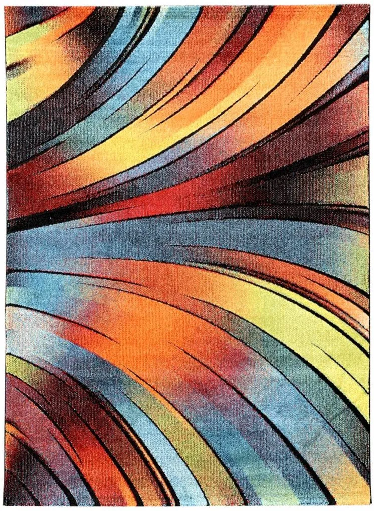 Tapis Moderne courbes multicolore STEYRE