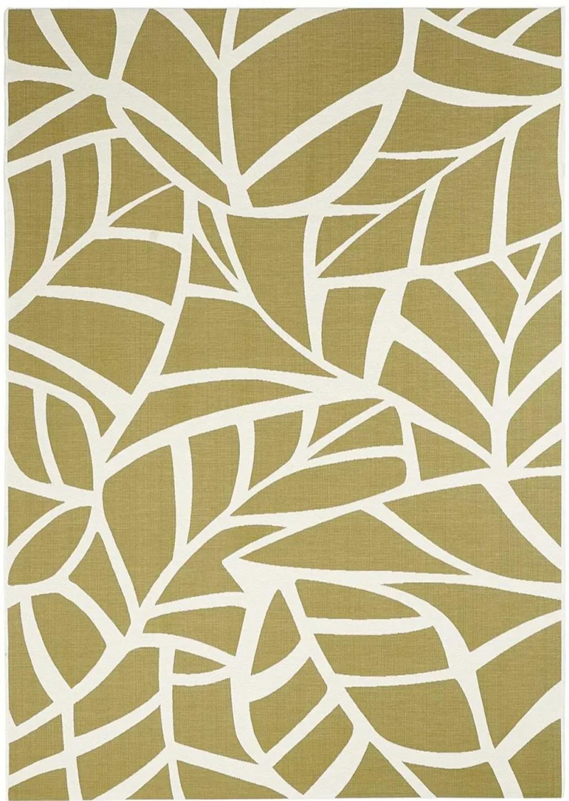 Tapis d'Extérieur Floral Vert kilim FEUILLES