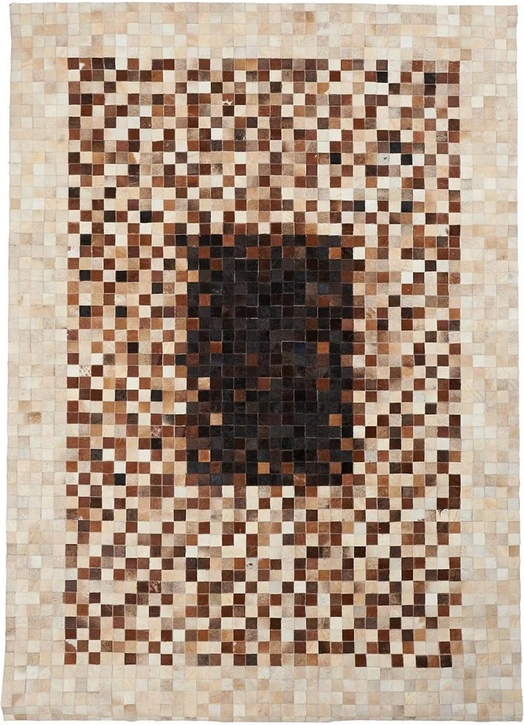 Tapis Marron de salon en cuir kilim DANO