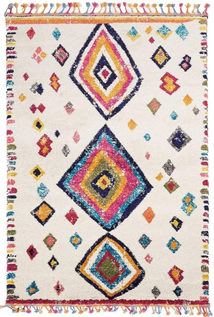Tapis Multicolore inspiration Berbère mèches longues OURIKA
