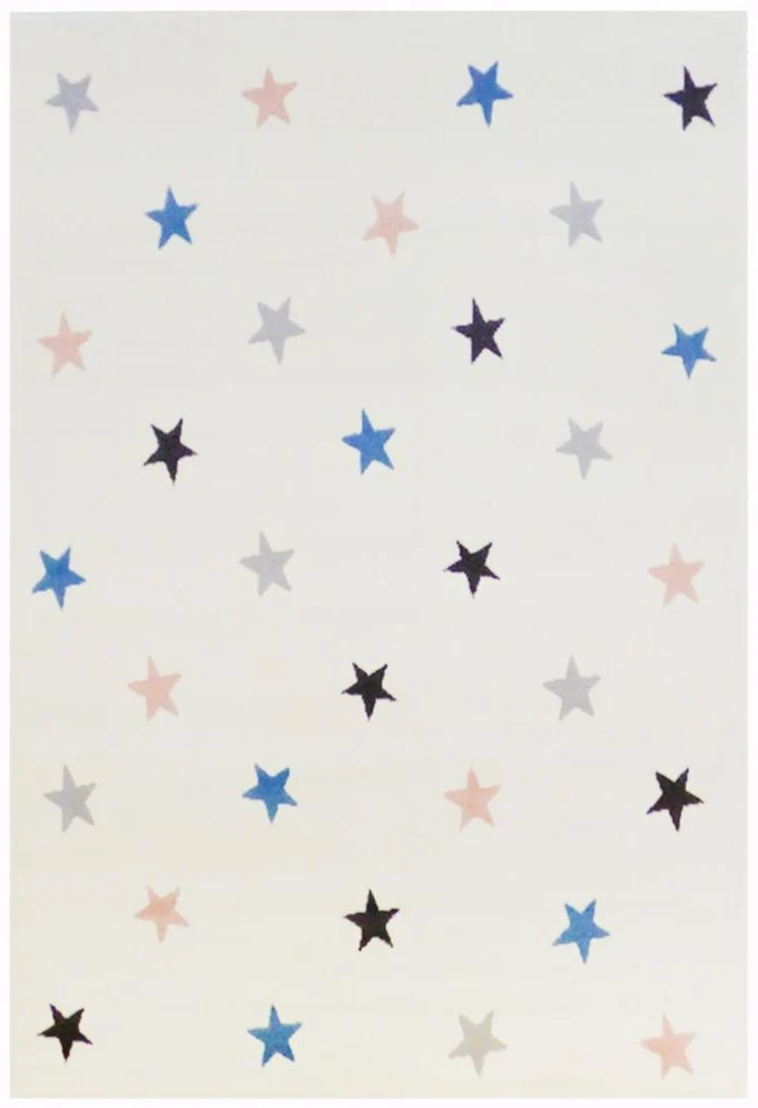 Tapis de chambre pour enfant blanc étoiles NIGHTSKY