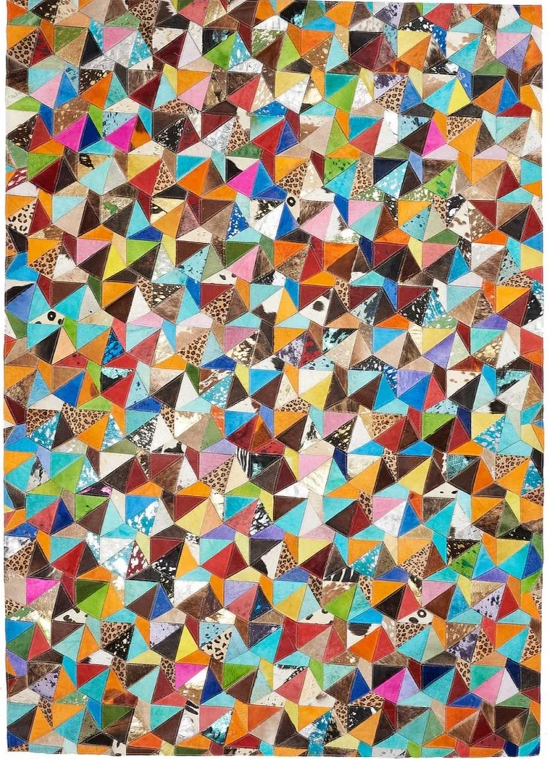 Tapis Multicolore en cuir style Ethnique MULTICA