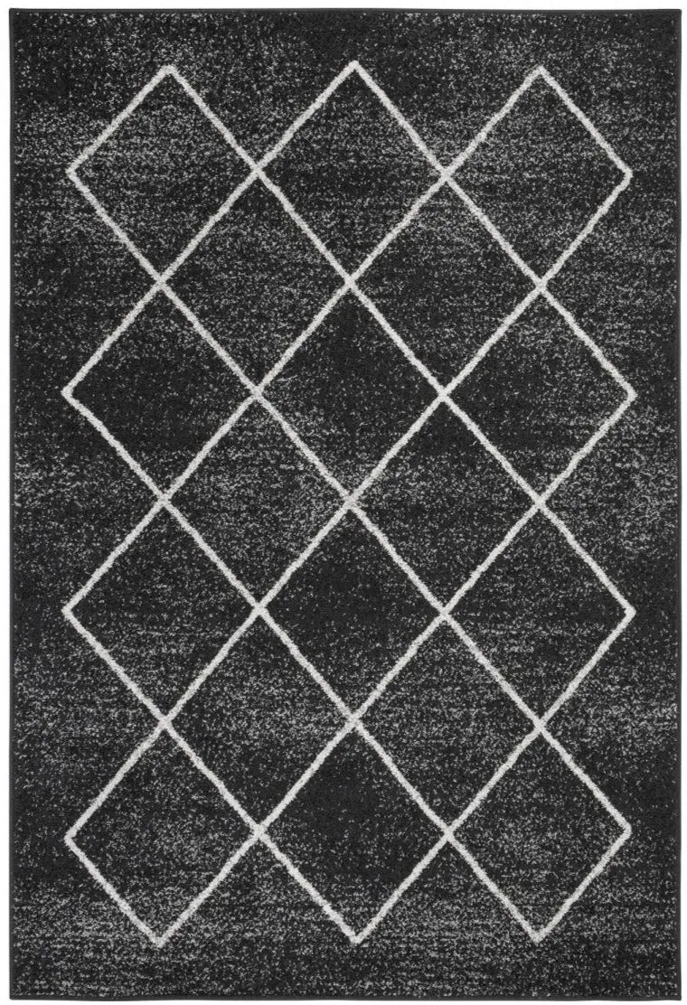 Tapis Noir Scandinave en polyester SPATA