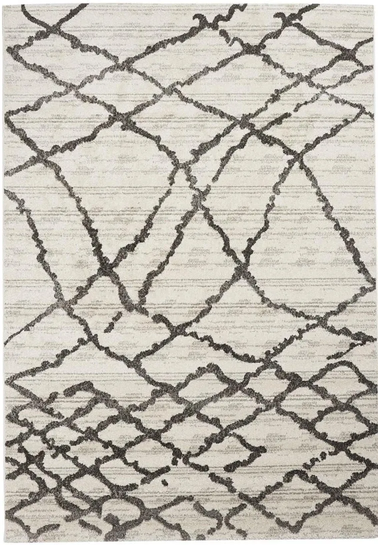Tapis motif berbère Blanc NAILLIFO