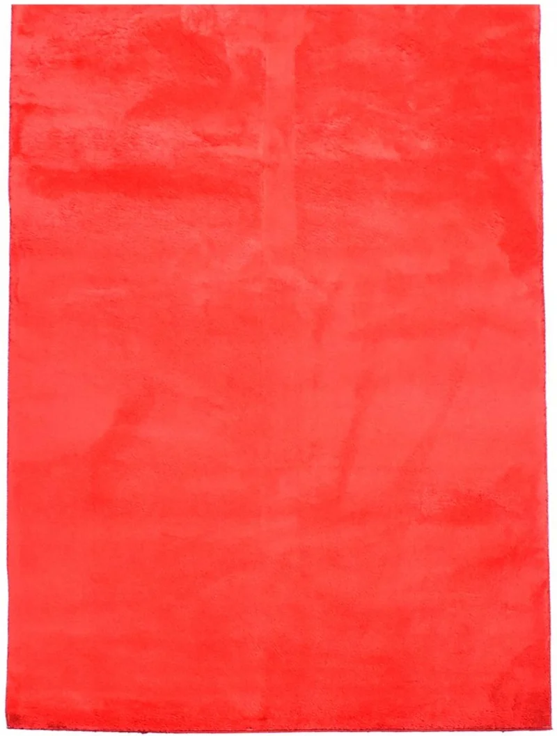 Tapis Rouge Uni moderne doux LOFTUNI