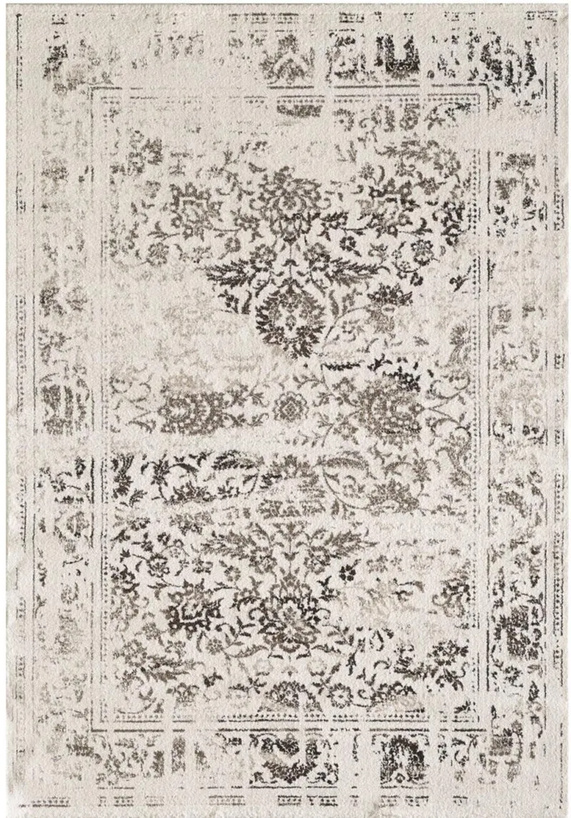 Tapis Oriental Blanc de salon Vintage DESTRUCTURE