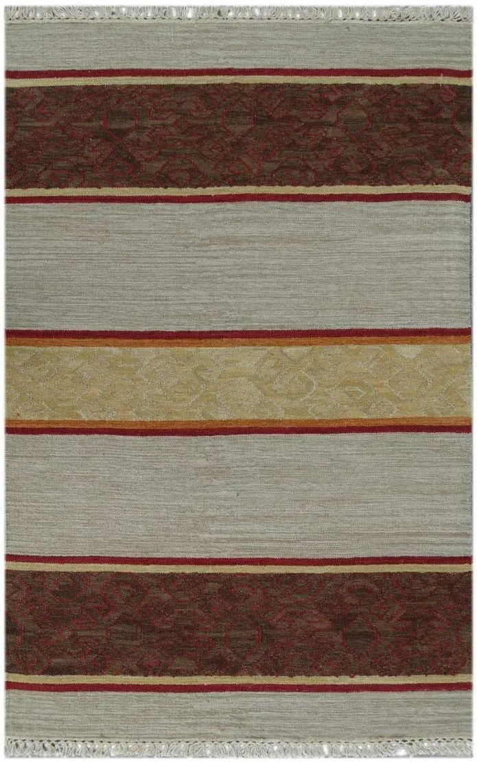 Tapis Kilim Marron en laine tissé main SARIKM