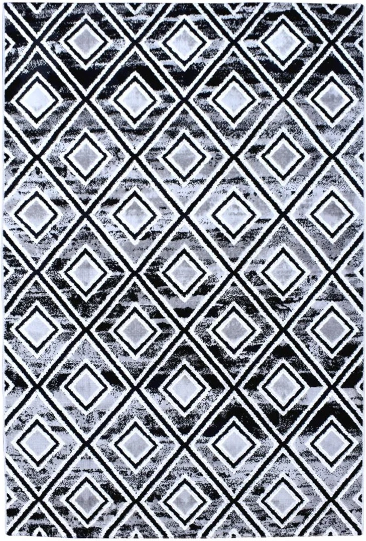 Tapis de salon Design losanges gris SIMBA