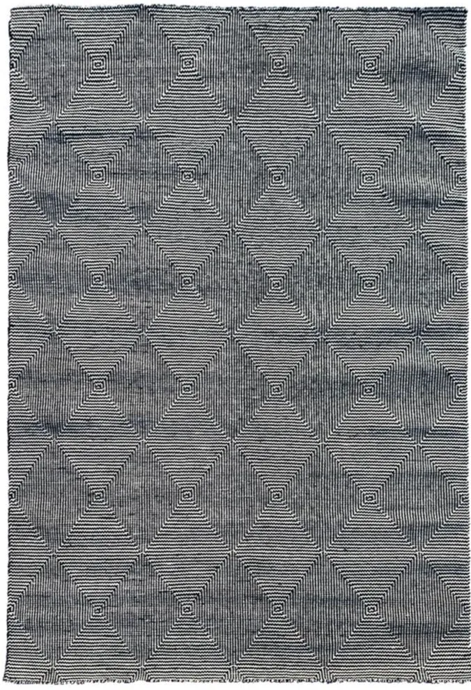 Tapis Kilim gris en laine tissé main MICAN