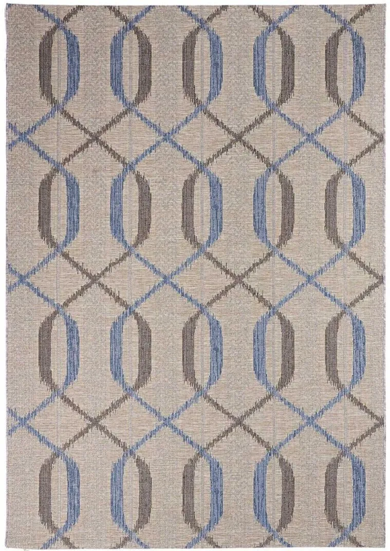 Tapis d'Extérieur gris kilim graphique SCANDINA