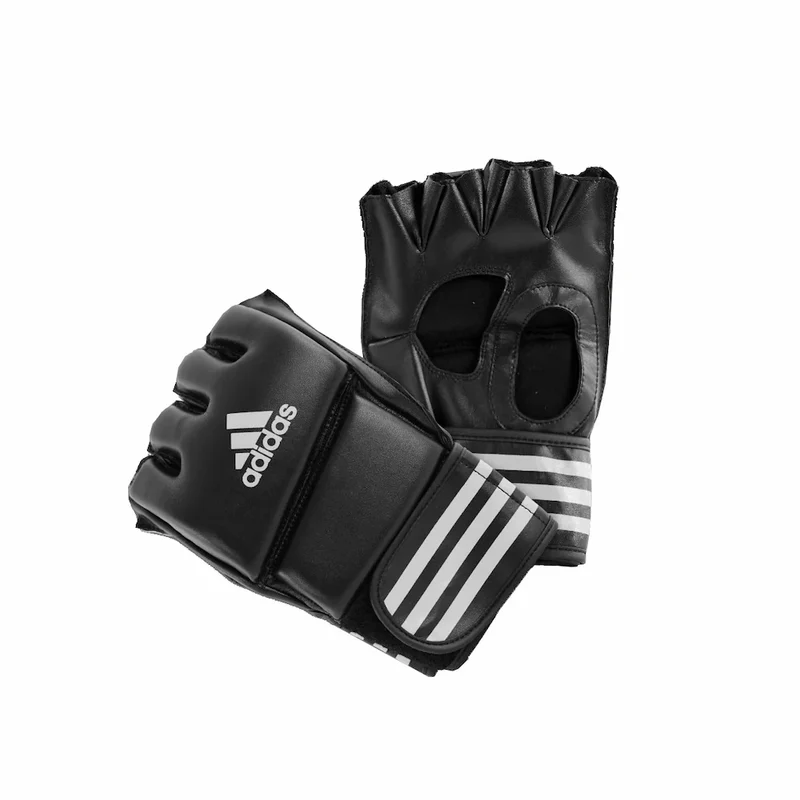 Gant Combat Libre PU sans pouce Noir/Blanc Taille L