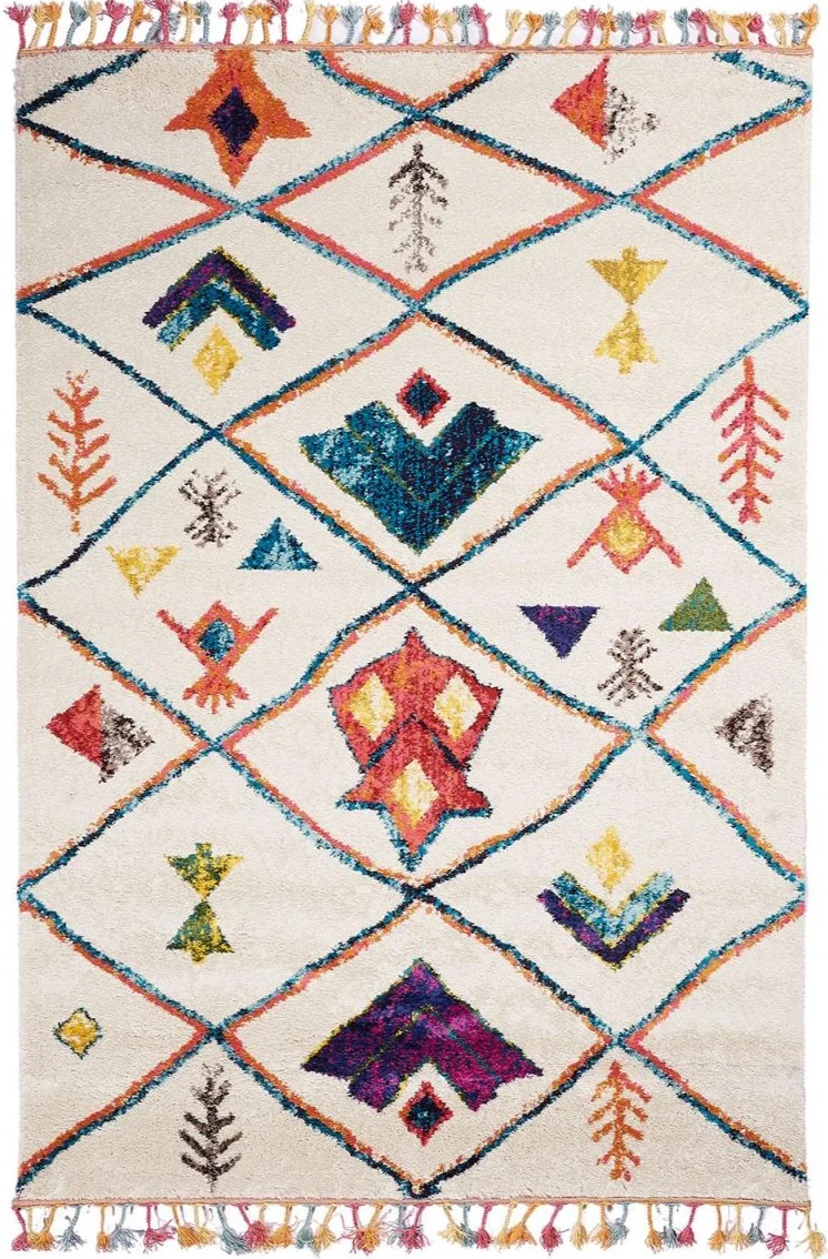 Tapis Berbère multicolore Oeko Tex TRIBAL