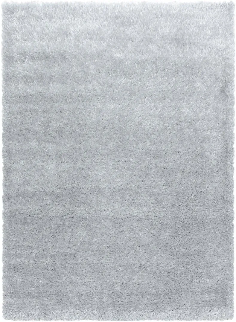 Tapis Shaggy gris argent uni ultra moelleux polyester TOP