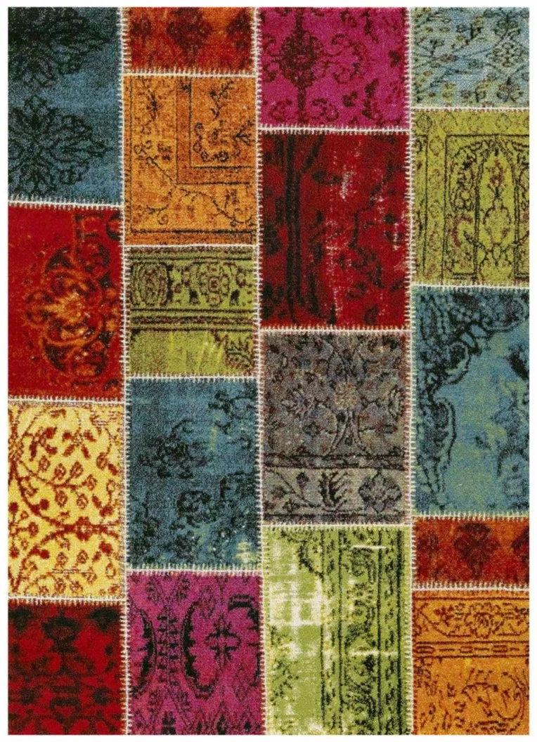 Tapis Patchwork de salon Multicolore PATCHWORKA