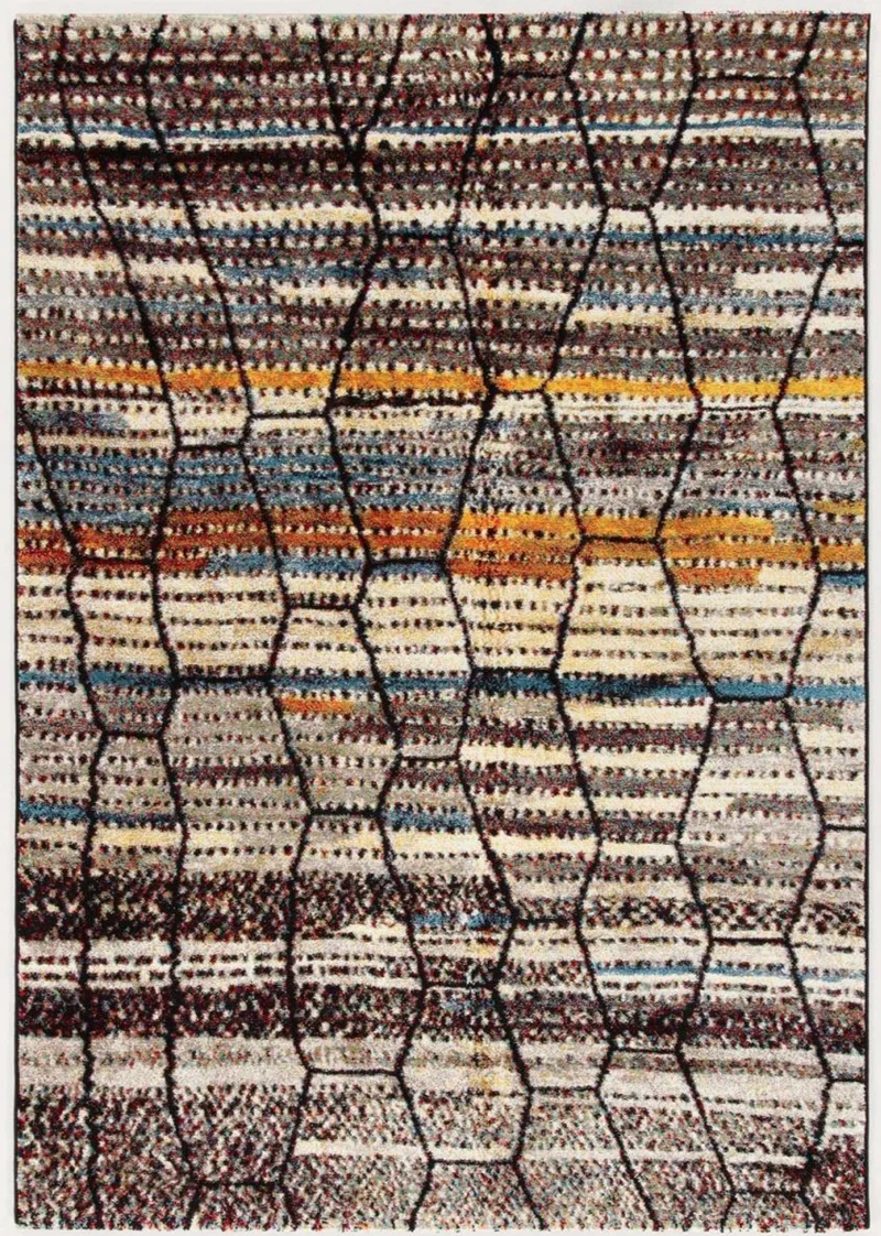 Tapis Ethnique multicolore certifié Oeko Tex AMIRA