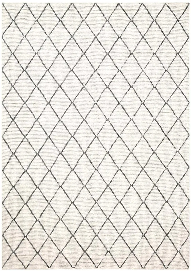 Tapis Blanc en laine Scandinave de salon TRANSFORM