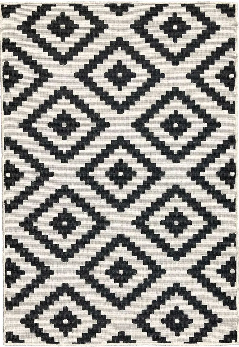 Tapis Extérieur réversible Scandinave Noir BC ROMA