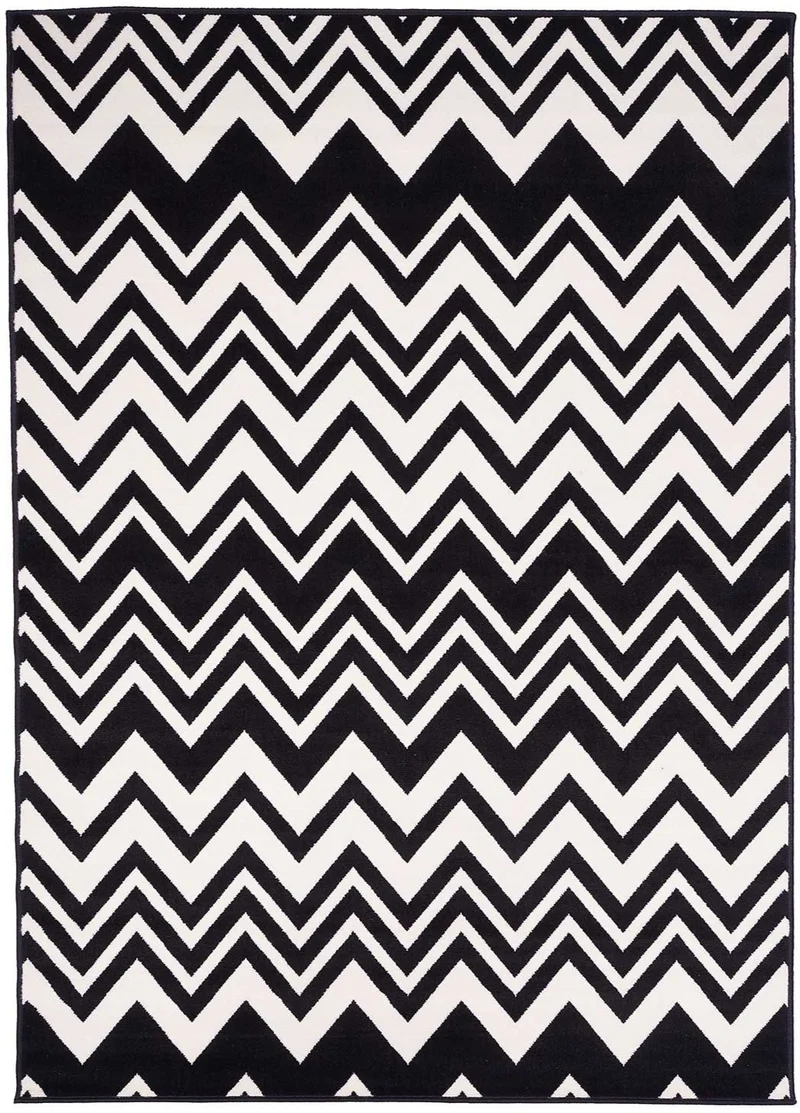 Tapis Noir Graphique V VAGUES