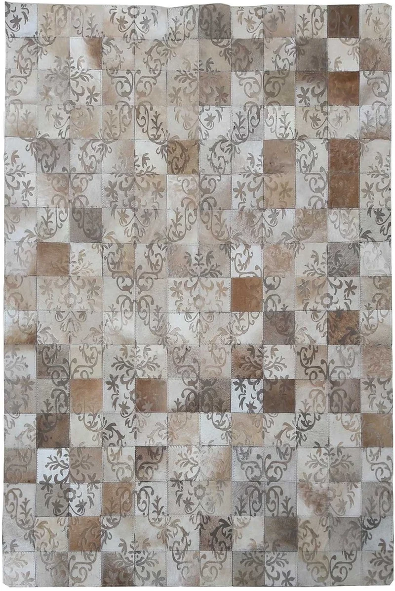 Tapis Ethnique en cuir Marron ELIZ