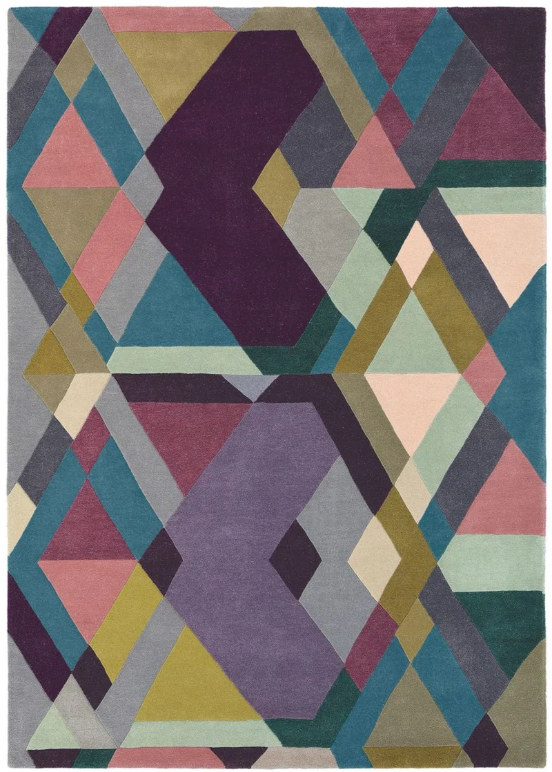 Tapis Violet Seventies en Laine MOSAIC