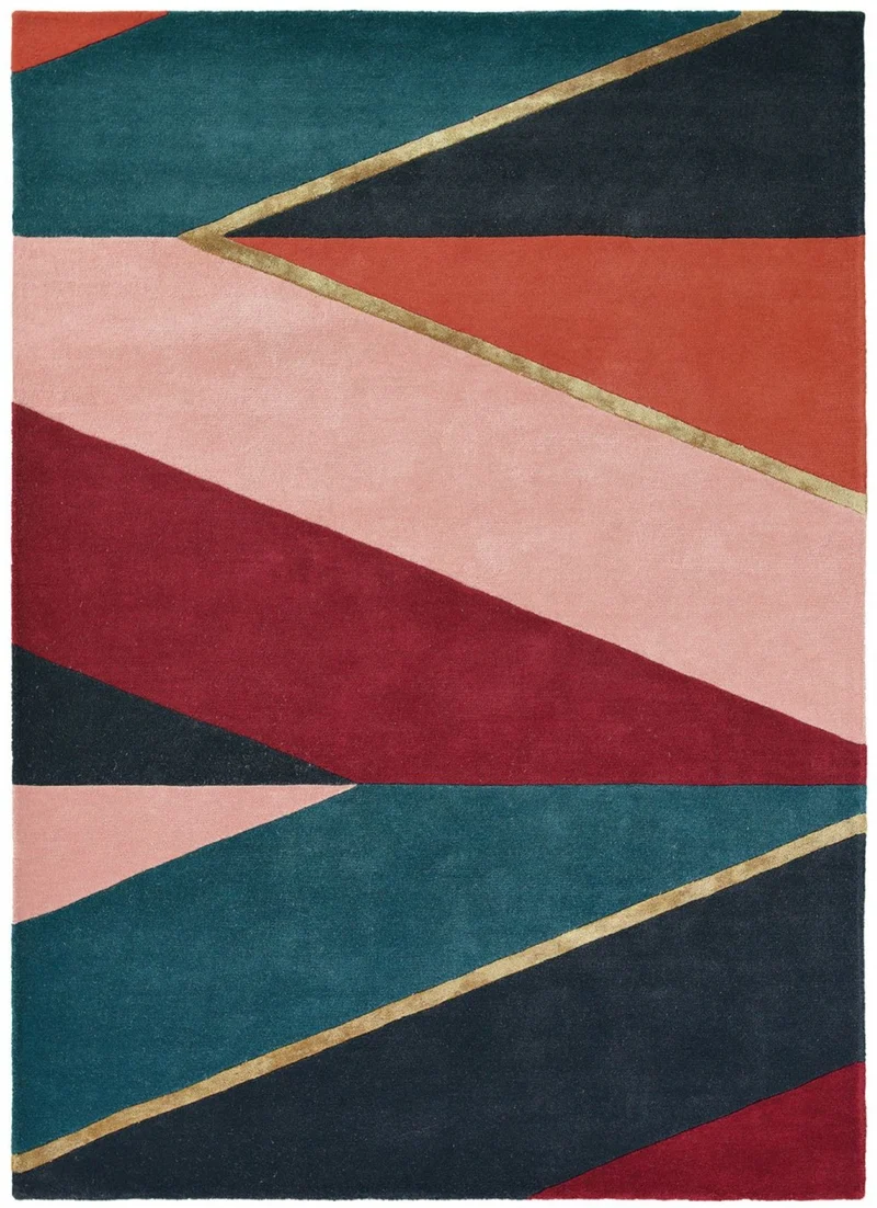 Tapis en Laine Graphique Multicolore fait main SAHARA TB