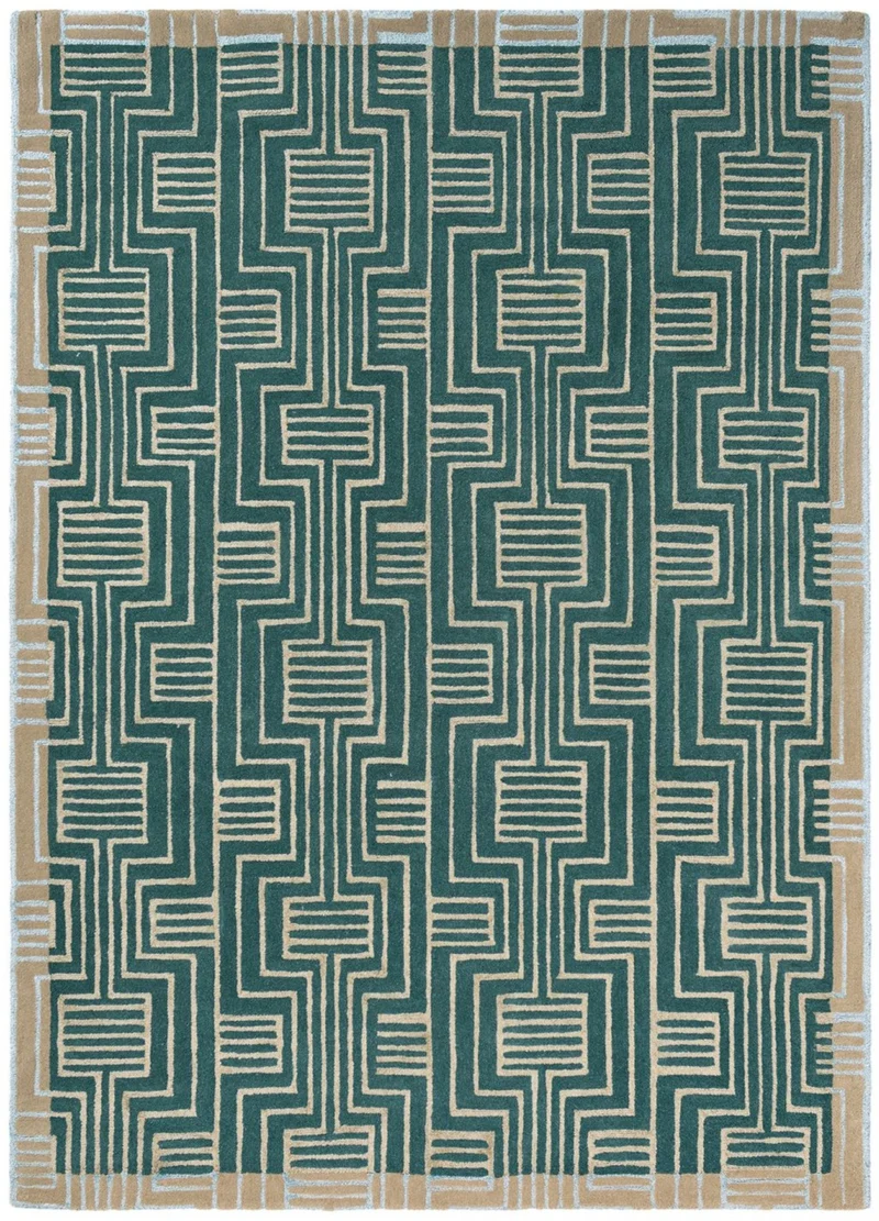 Tapis Design Vert en laine tufté main KINMO