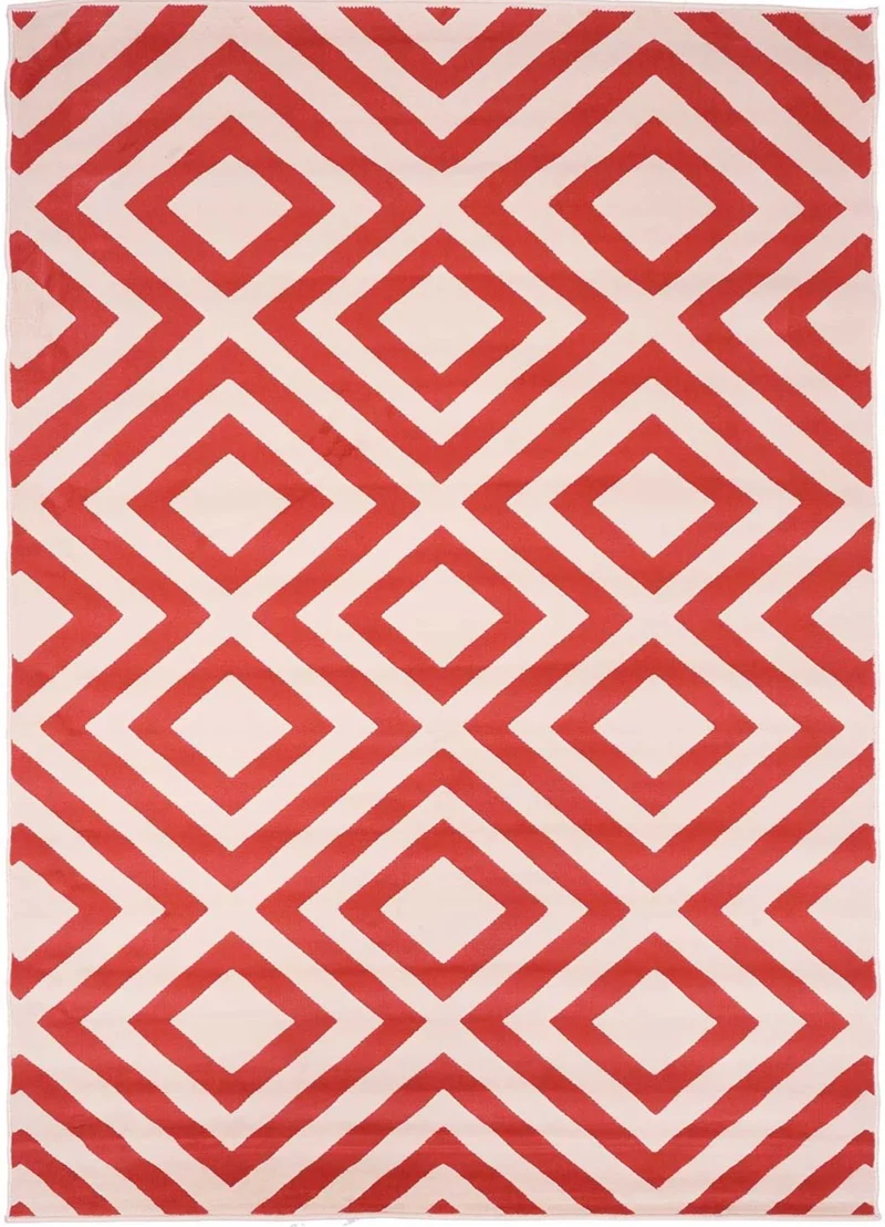 Tapis de Salon Rouge Graphique BC NICE