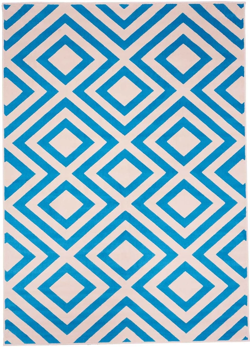Tapis de Salon Bleu Graphique BC NICE