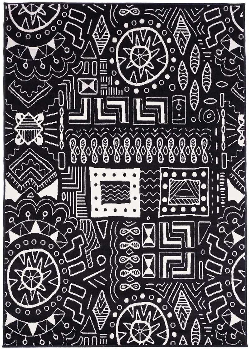 Tapis de Chambre Noir Graphique BC MOTIF
