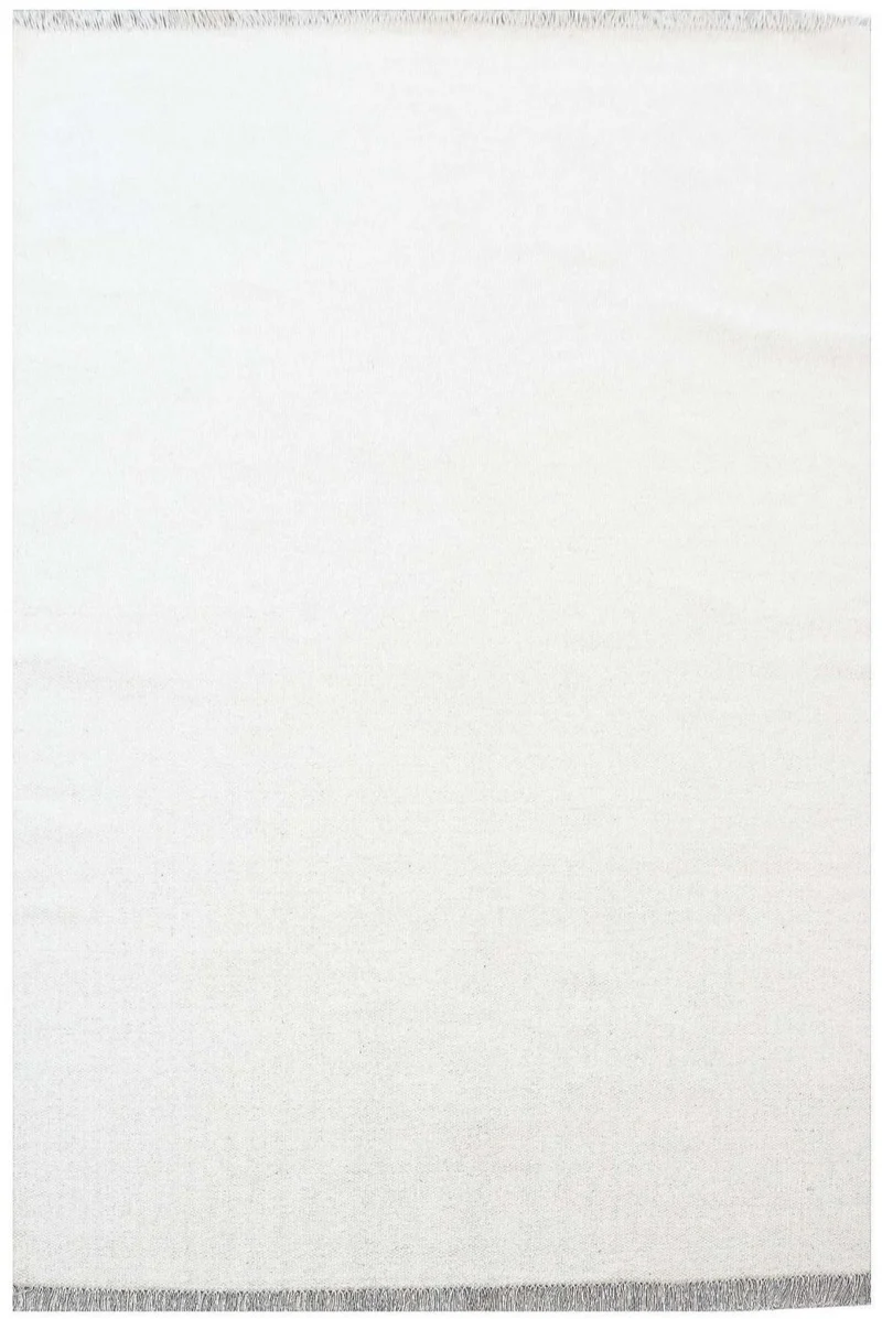 Tapis Blanc Uni en Laine tissé main kilim BAYA IBAY