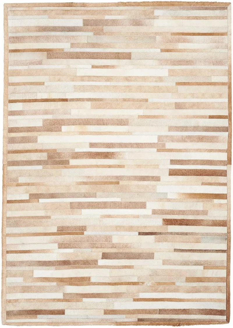 Tapis Beige Graphique en Cuir kilim NATAL