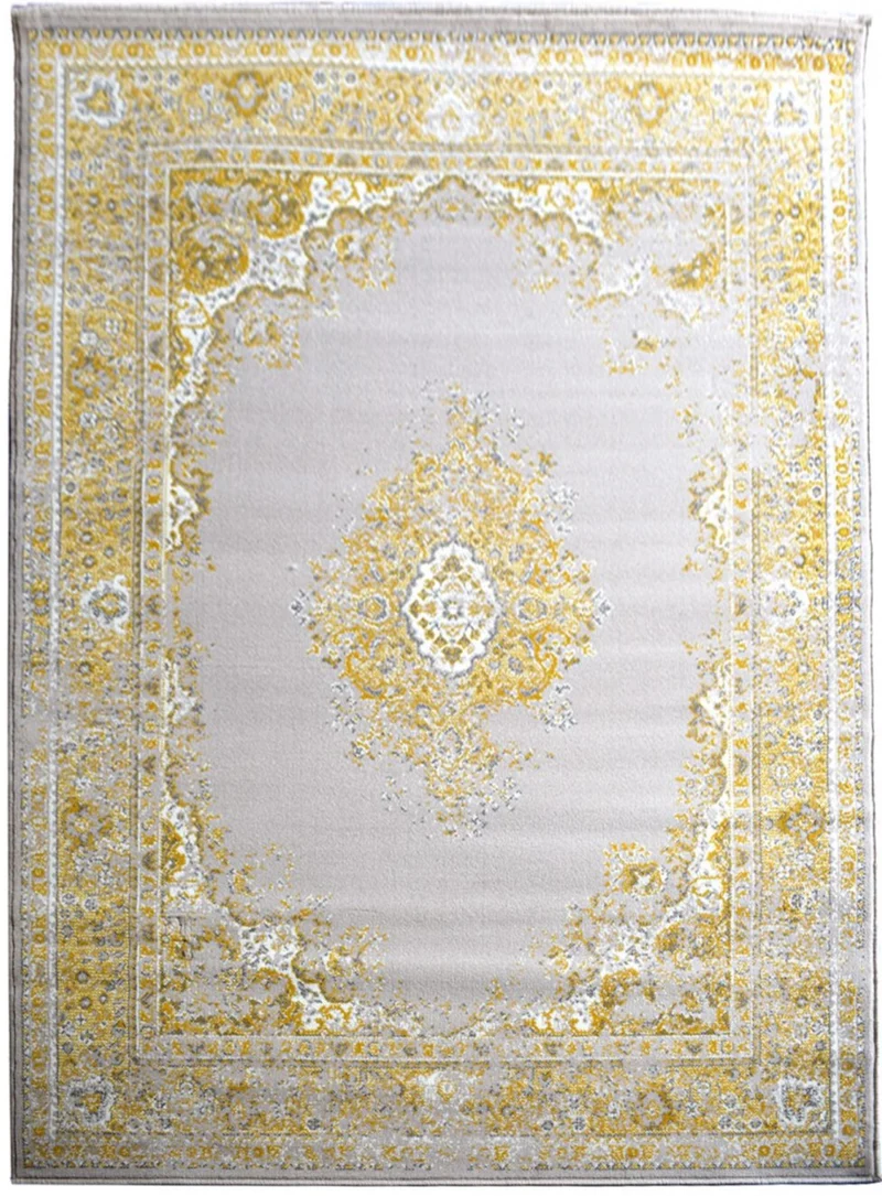 Tapis de Salon Jaune style Vintage VINTOR