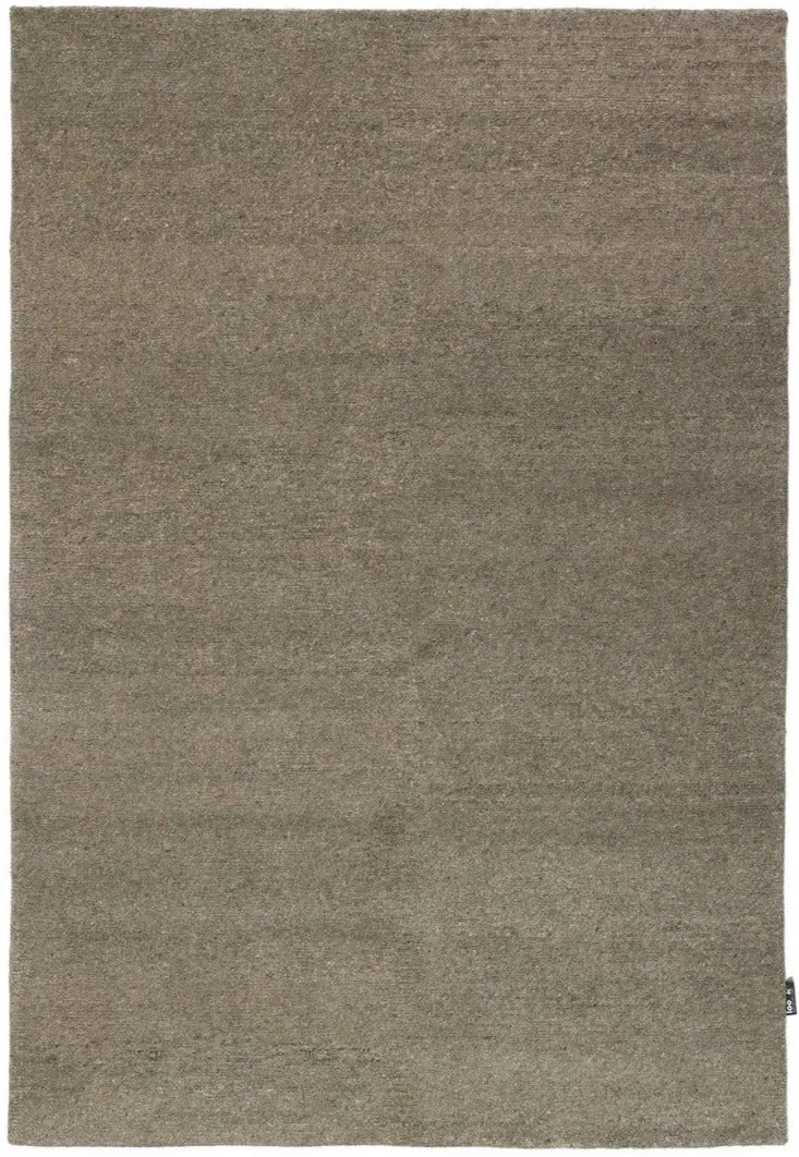 Tapis de Salon Gris Uni noué main en Laine LOOK
