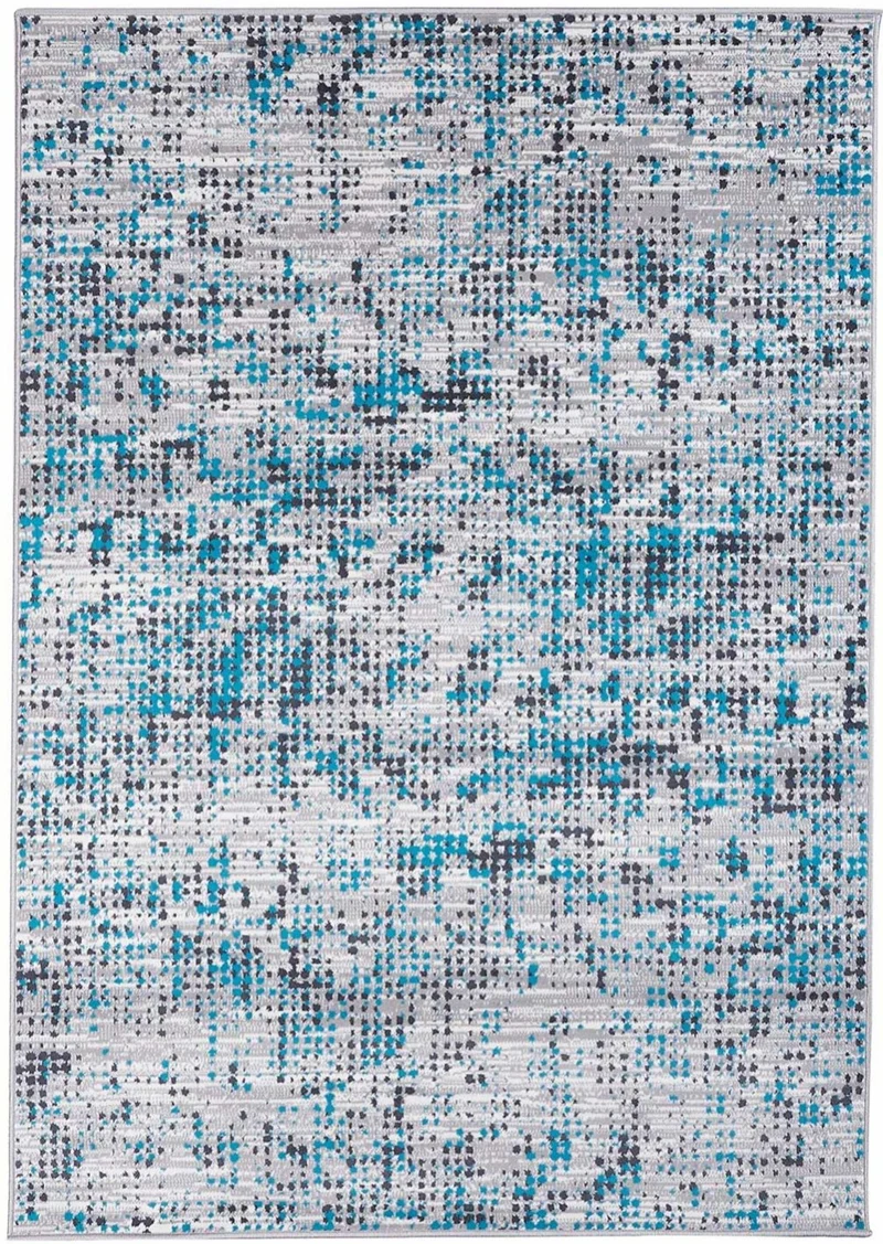 Tapis de Salon Faux Bleu Uni Moderne FONDU