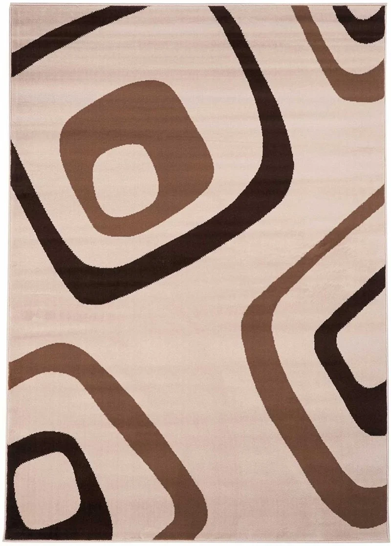 Tapis de Salon Beige Clair Contemporain Seventies SEPTOC