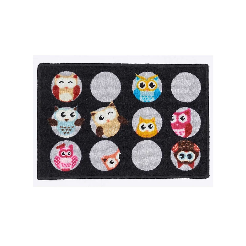 Tapis de Cuisine Noir Hibou OWL 40x60 cm