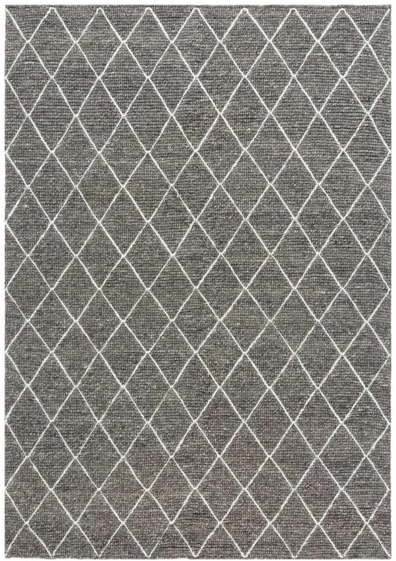 Tapis Scandinave gris en laine tissé main luxe TRANSFORM