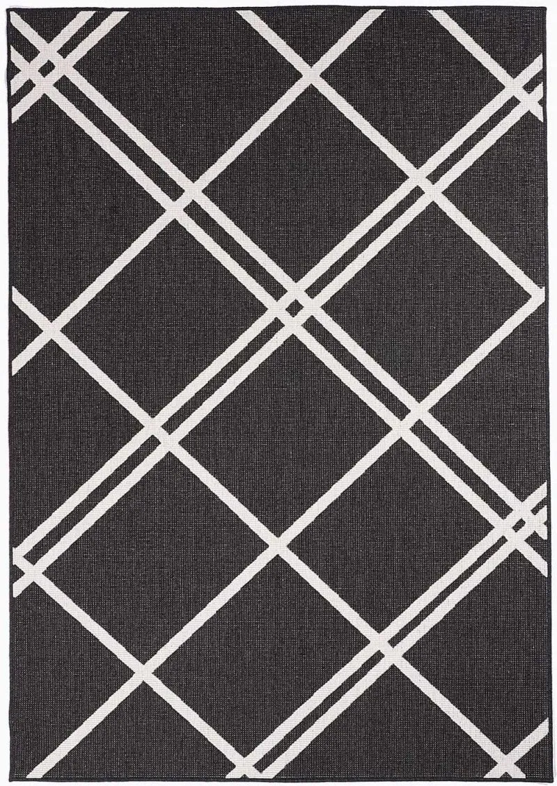 Tapis d'Extérieur Noir Graphique kilim DOUBLINE