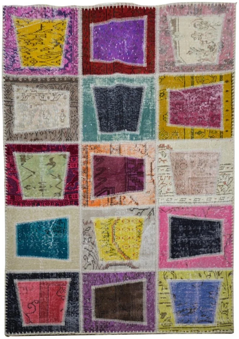 Tapis Patchwork Multicolore en laine MIDOU